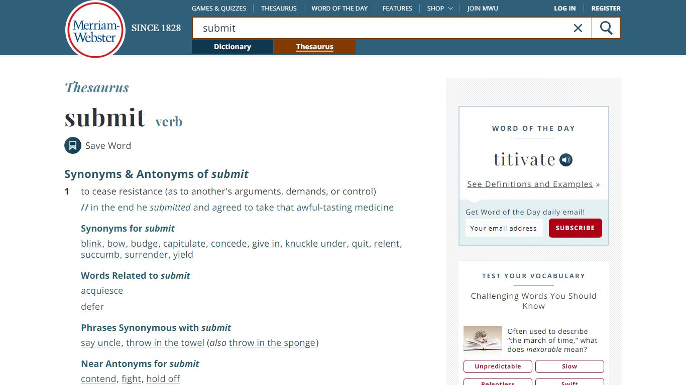 67 Synonyms & Antonyms of SUBMIT - Merriam-Webster